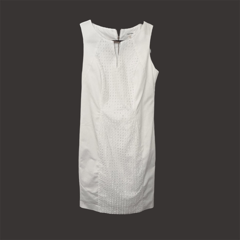 Calvin Klein White Sleeveless Dress